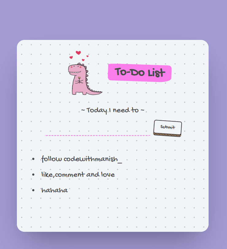 To-Do List using HTML, CSS, Javascript